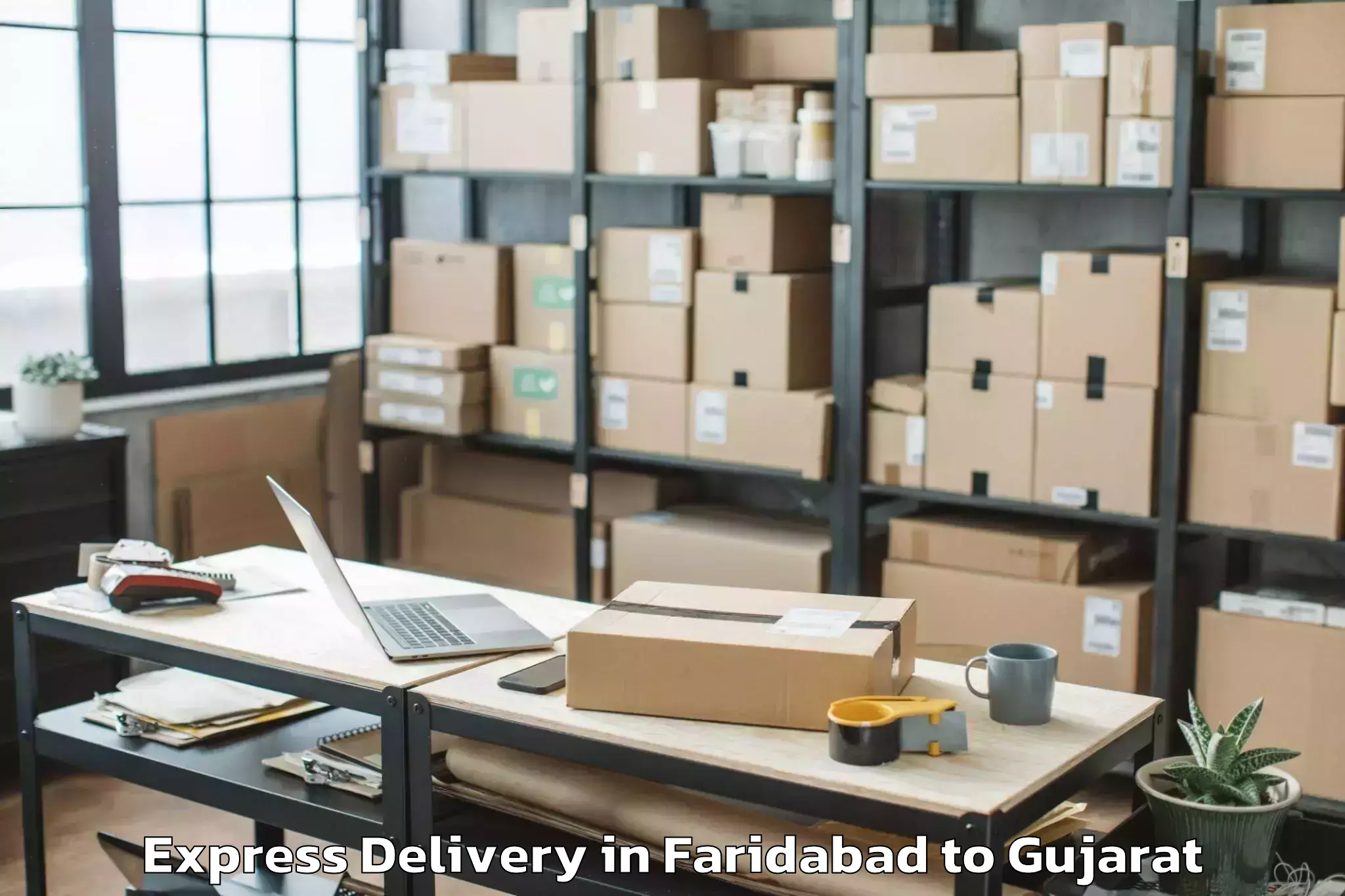 Professional Faridabad to Savli Express Delivery